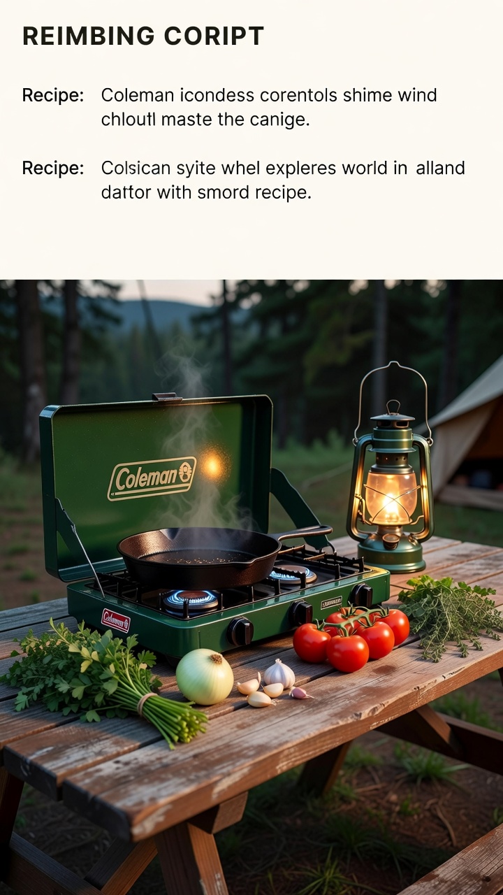 Camp stove setup with fuel canisters on a campsite table