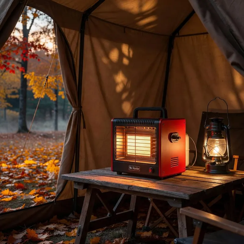 Mr. Heater F232000 MH9BX Buddy 4,000-9,000 BTU Indoor-Safe Portable Propane โ Taking the chill off a tent, RV, or hunting blind