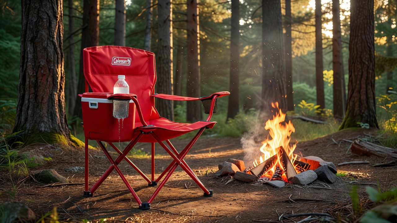 Coleman Portable Camping Chair with 4-Can Cooler