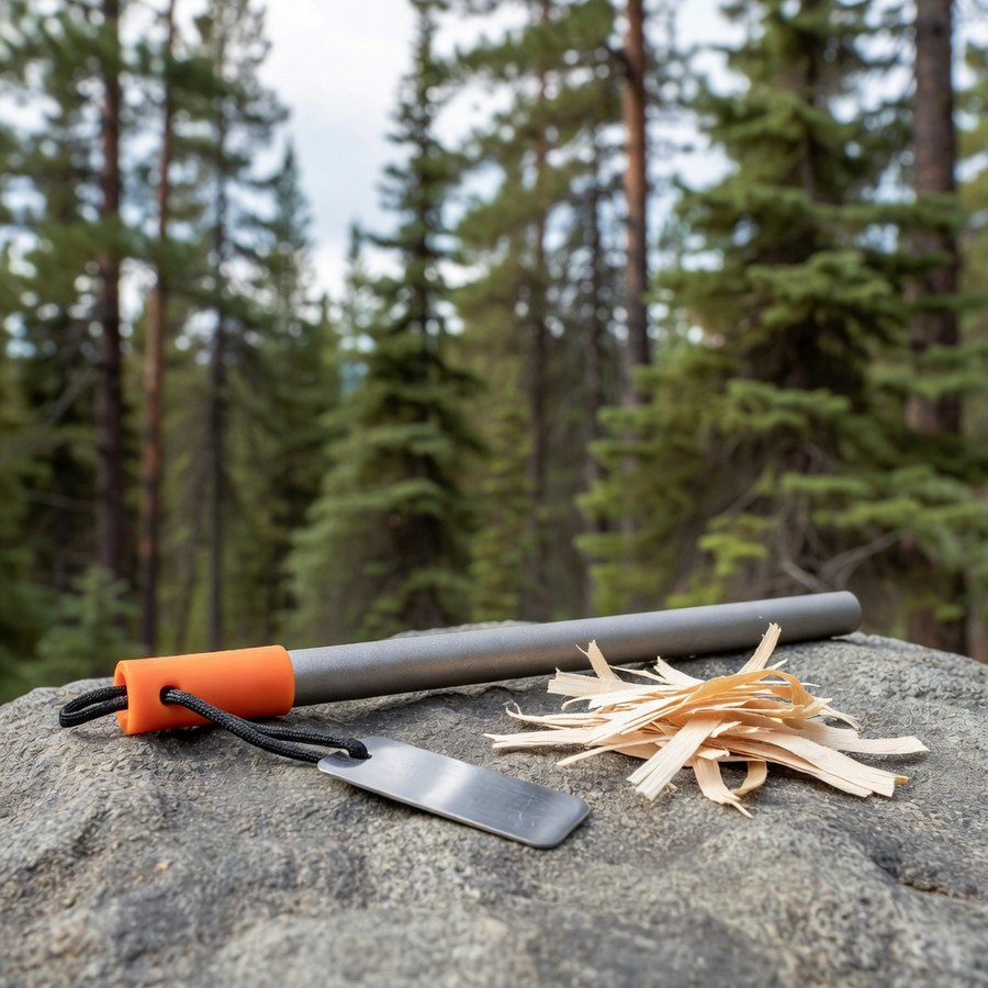 Light My Fire Swedish FireSteel 2.0 Army — 12,000-Strike Fire Starter with Emergency Whistle