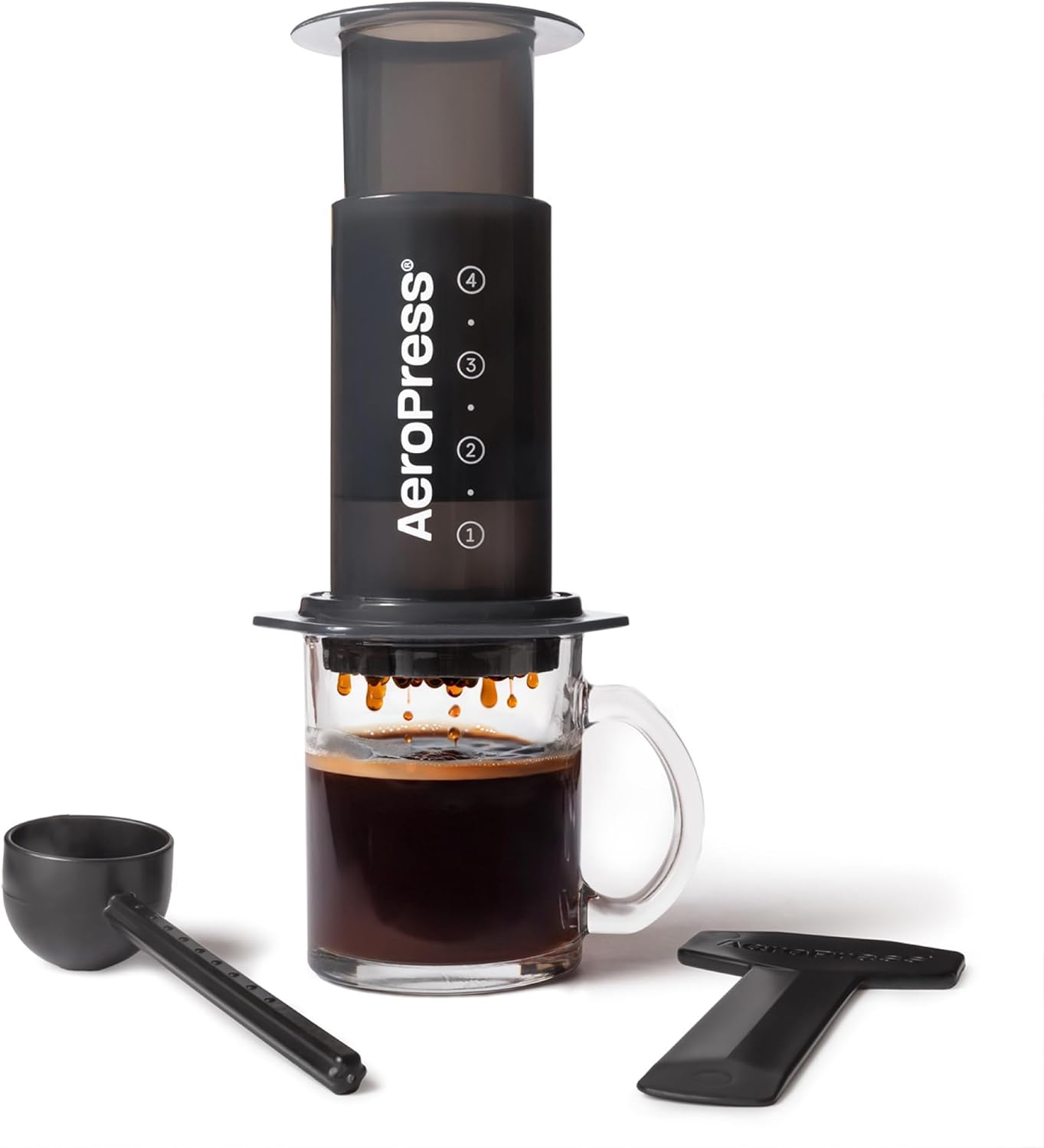 AeroPress Original Coffee Press - All-in-One French Press, Pour-Over & Espresso Style Manual Brewer, 2 Min Brew for Less Bitterness, More Flavor, Smal