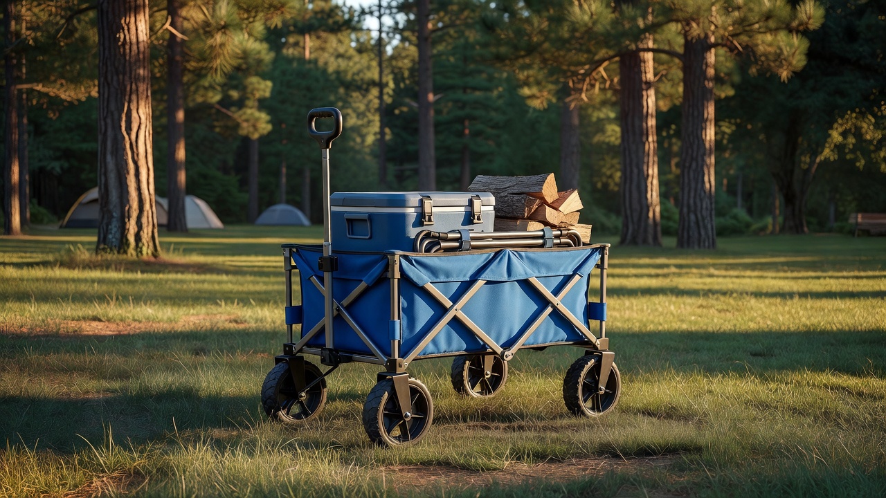 Mac Sports Heavy Duty Steel Frame Collapsible Folding 150 Pound Capacity Outdoor Camping Utility Wagon