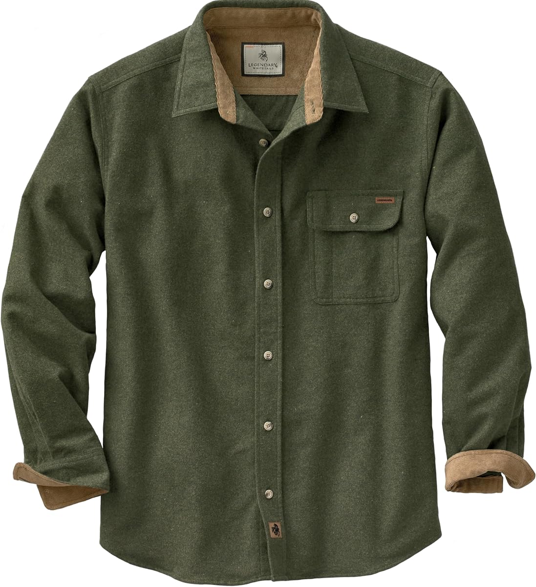 Legendary Whitetails Men's Flannel Long Sleeve Button Down — 100% Cotton