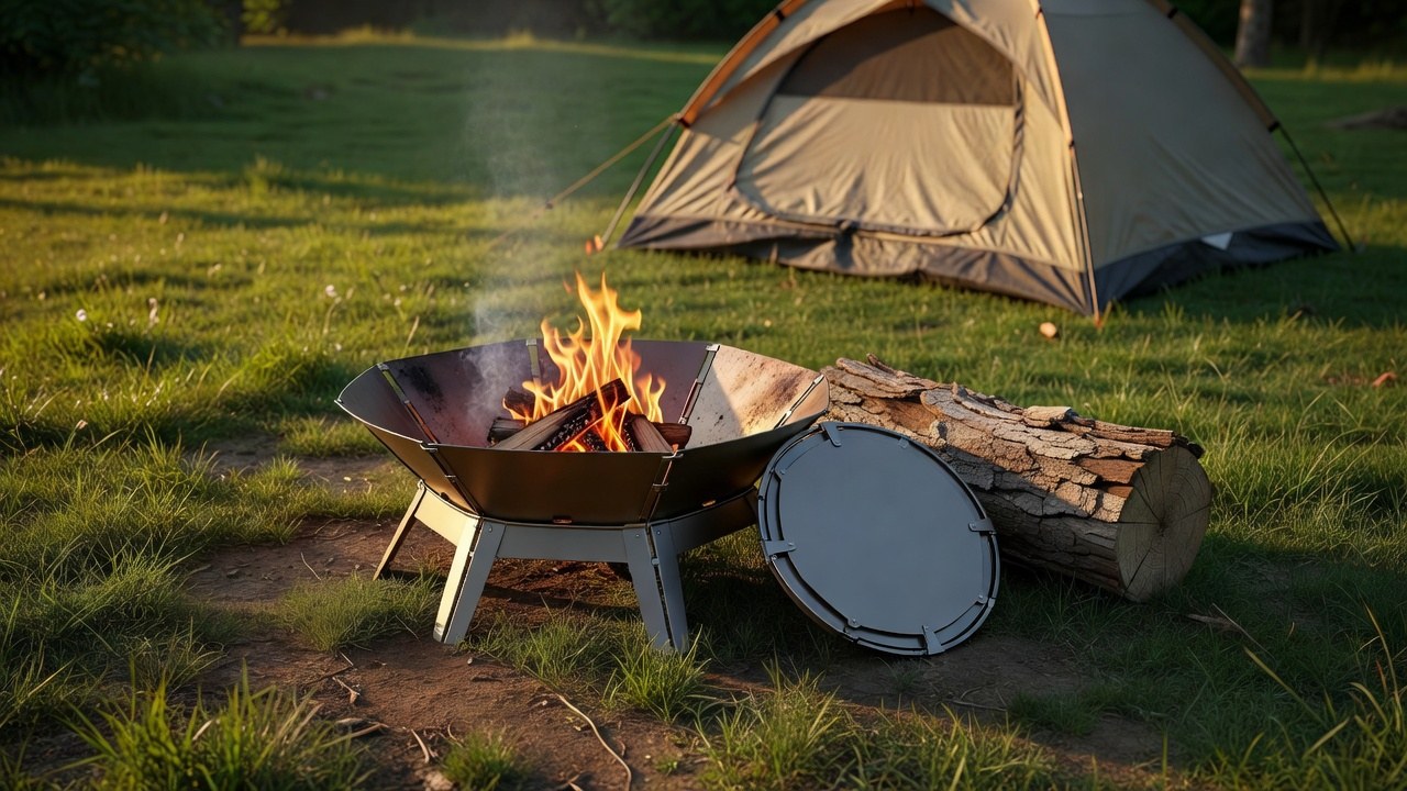 Fireside Outdoor Portable Collapsible Pop-Up Fire Pit, 24-Inch, Weighs 7 lbs