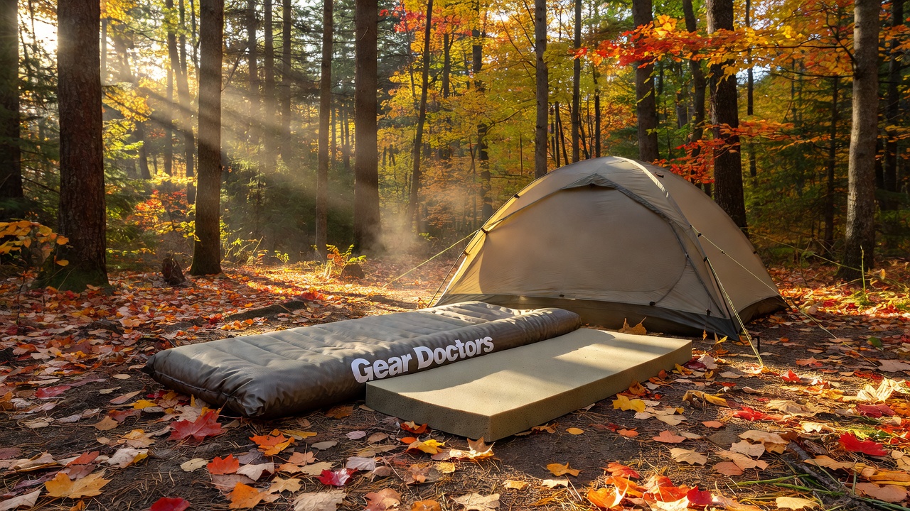 Gear Doctors Self Inflating Sleeping Pad — 4.3 R-Value Four Season Camping Mat
