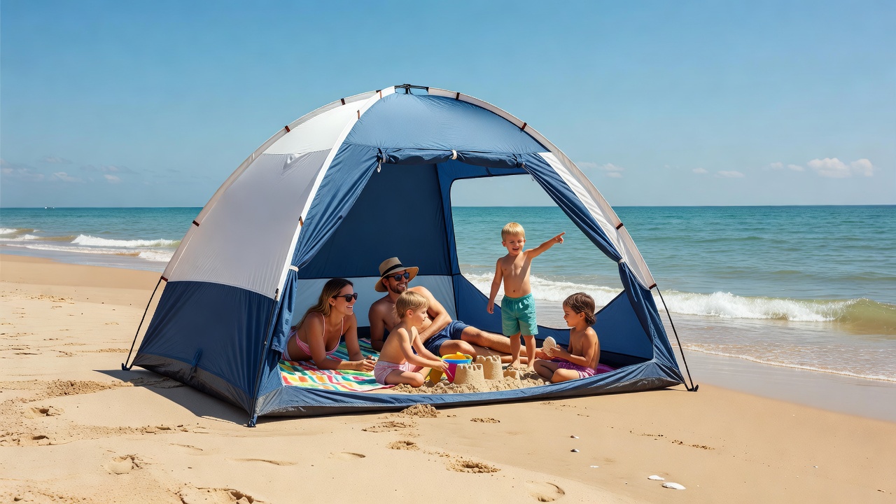 Gorich Beach Tent Sun Shelter for 3/4/6/8/10 Person with UPF 50+ UV Protection