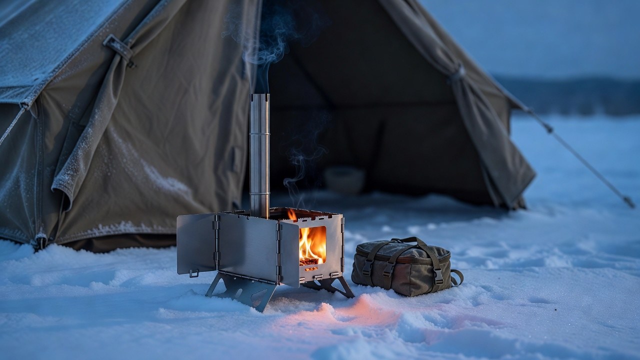 DANCHEL OUTDOOR TSG Portable TA1 Titanium Tent Wood Stove