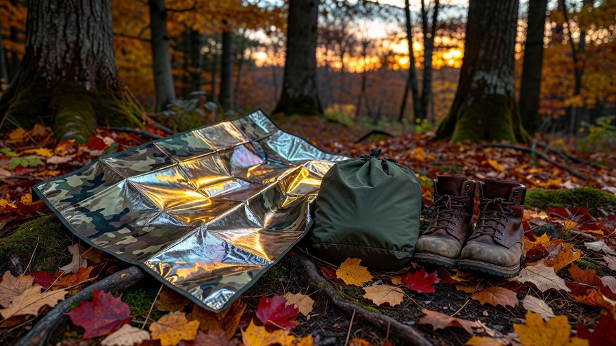Don't Die in The Woods Emergency Blankets (4-Pack, Woodland Camo)