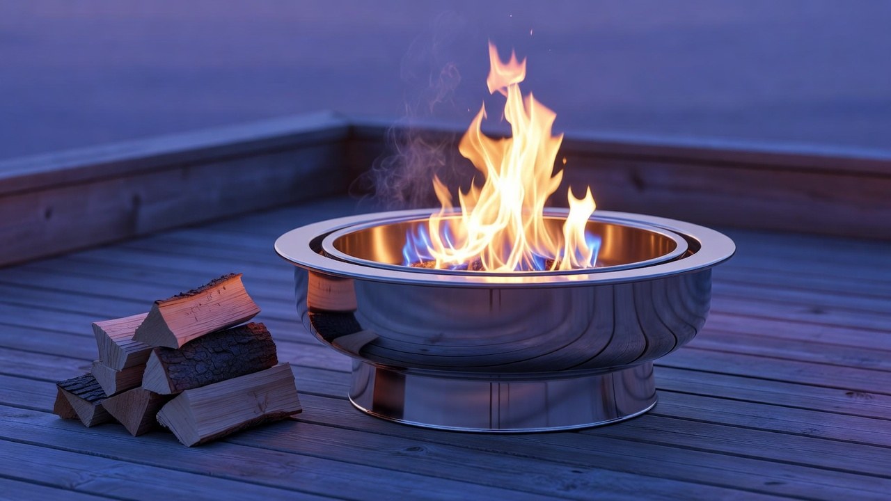 Solo Stove Bonfire with Stand, 19.5-Inch Smokeless Wood Burning Fire Pit, Stainless Steel