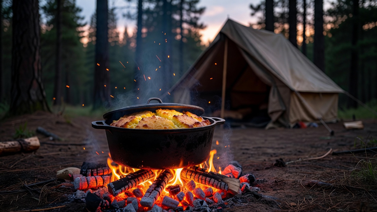 Lodge L10DCO3 Cast Iron Deep Camp Dutch Oven, Pre-Seasoned, 5-Quart