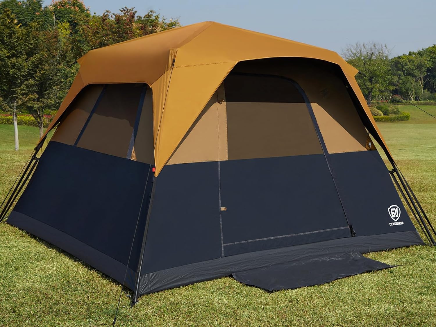 EVER ADVANCED 6 Person Camping Tent, Blackout Design Tent for Camping Instant Cabin Tents for Family with Rainfly
