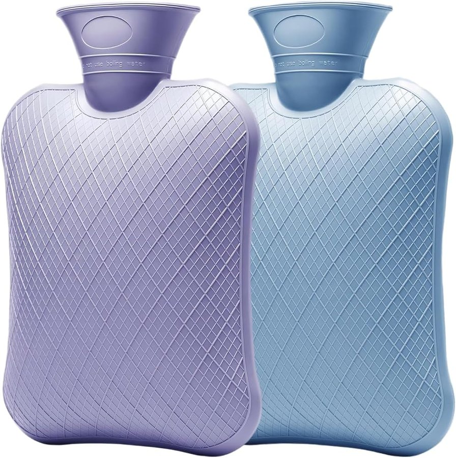 FORICOM 2-Pack 2L Hot Water Bottles — Hot and Cold Therapy Bags