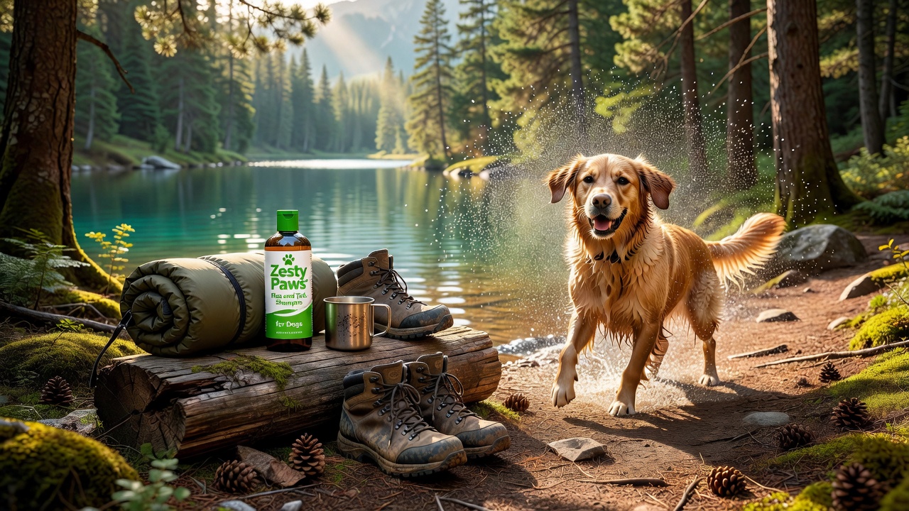 Zesty Paws Flea and Tick Shampoo for Dogs - Veterinarian Formulated Flea Shampoo for Dogs to Kill Fleas, Ticks & Their Eggs - Soothes Itchy & Irritate