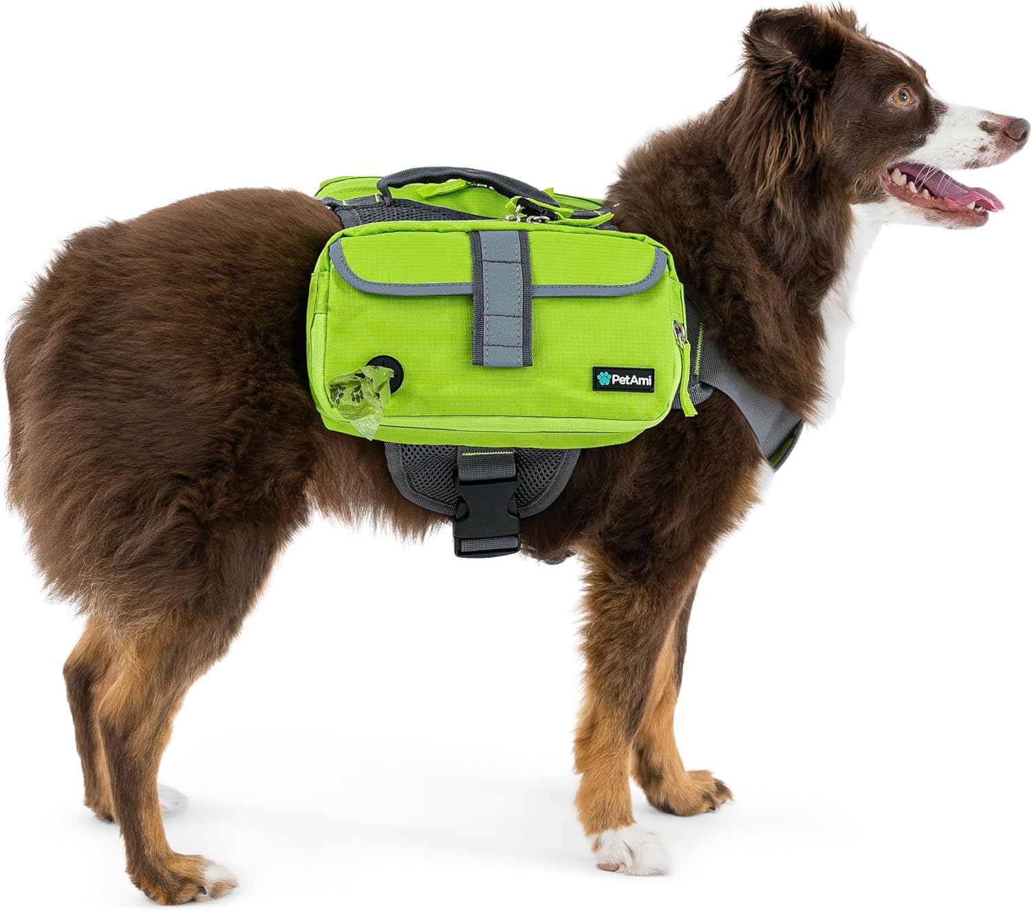 PetAmi Dog Backpack for Medium & Large Dogs, Saddle Bag for Dogs to Wear for Hiking, Pet Backpack Harness Dog Pack with Reflective Side Pockets for Wa
