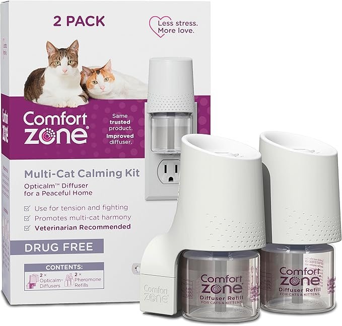 Comfort Zone Multi-Cat Calming Diffuser kit with two diffusers and refills