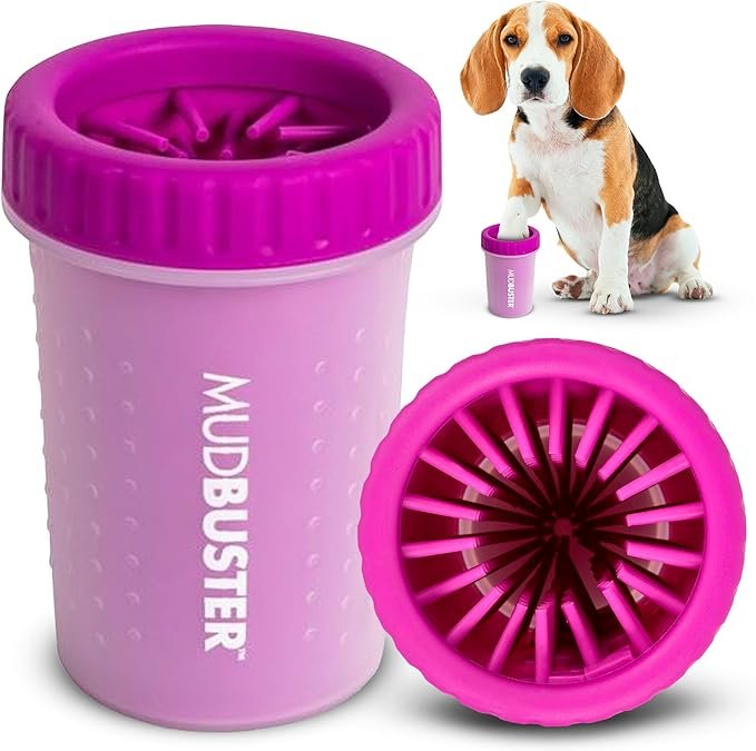 Dexas MudBuster Medium Dog Paw Cleaner in Fuchsia