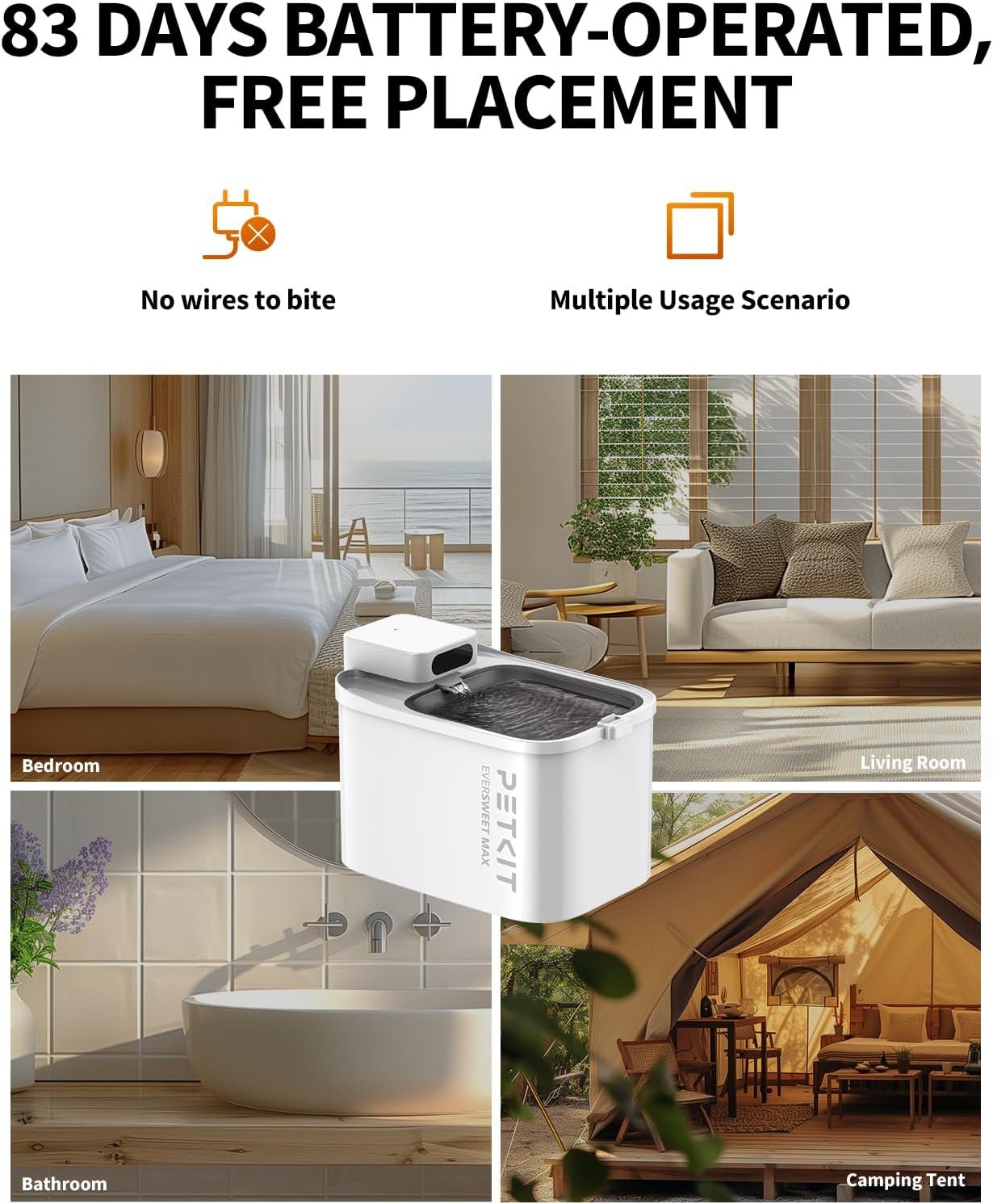PETKIT EVERSWEET MAX water fountain with app monitoring and motion sensor feature